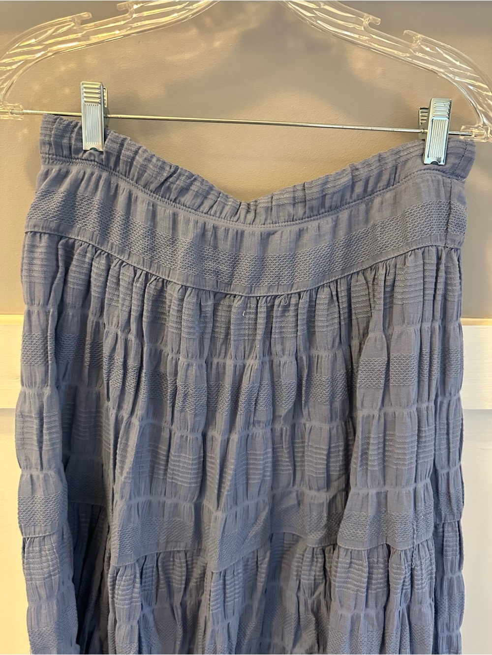 Max Studio Women’s Textured Flowing Midi Skirt - Slate Blue size M - Picture 4 of 10